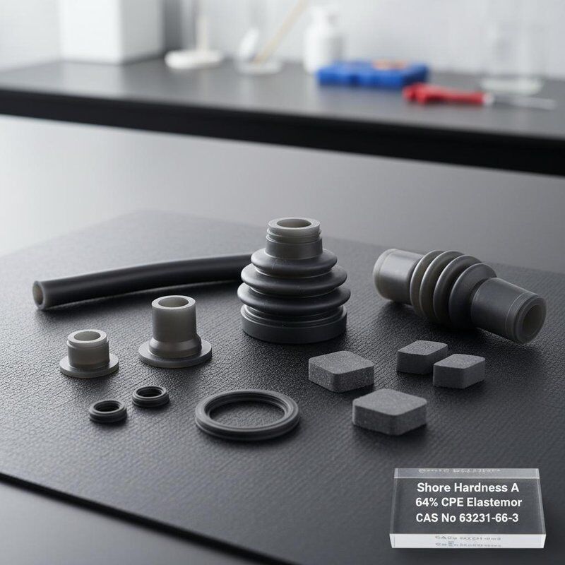 Shore Hardness A 64 Percent CPE Elastomer Cas No 63231 66 3 Material for Automotive Electrical and Mechanical Components